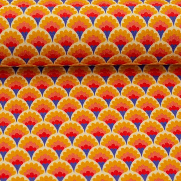 Baumwolljersey Feather Fan Retrobumen Fächer von jojulein design by Swafing